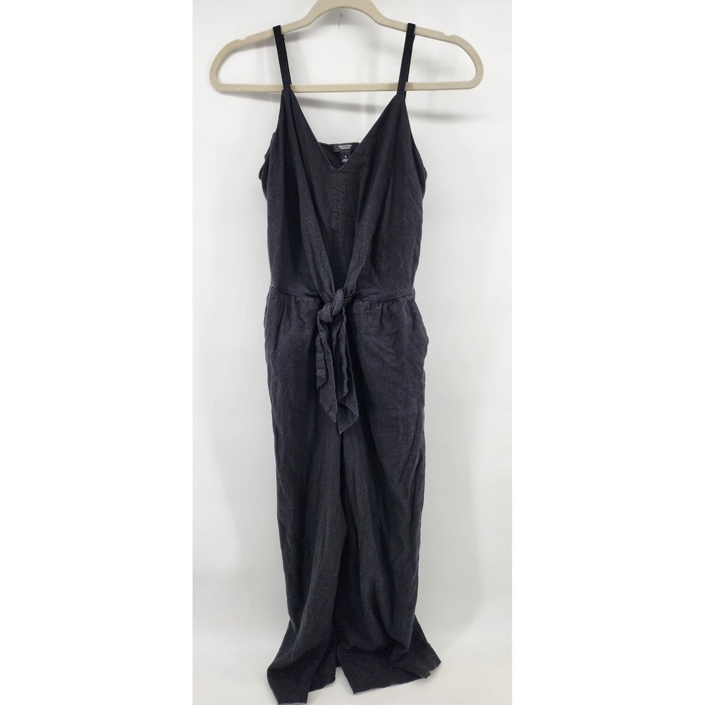 Simply Vera Vera Wang Black Tie Front Sleeveless Jumpsuit Size S